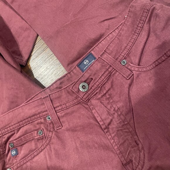 NWOT AG Adriano Goldschmied 32x32 Everett SUD Slim Straight Pant Red Patterned - Picture 2 of 8